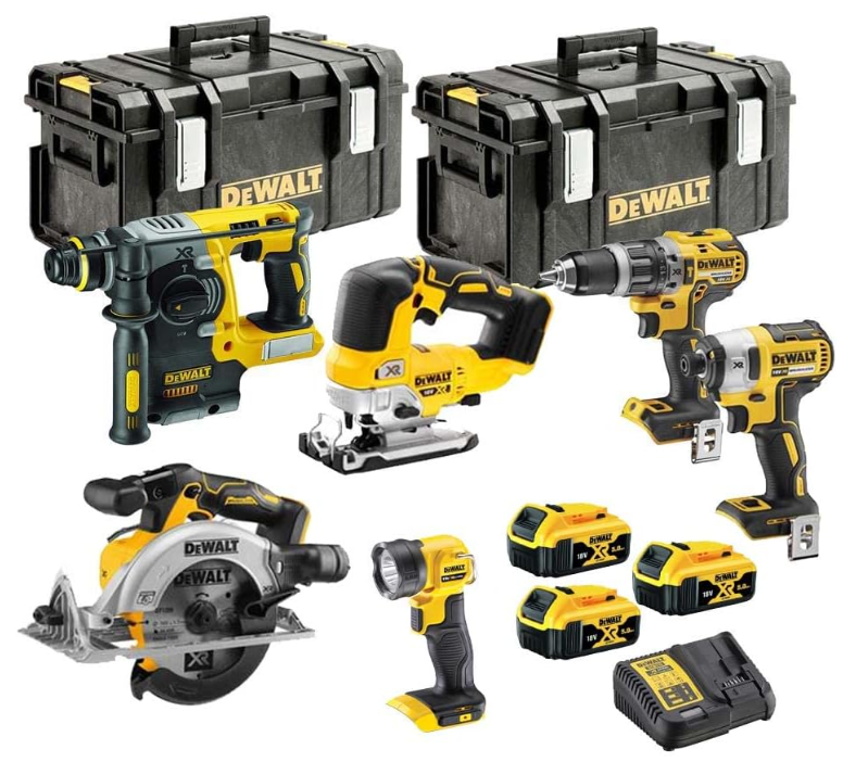Dewalt DCK690P3T 18V Brushless 6 Piece Kit with 3X 5.0Ah Batteries, Charger & Case