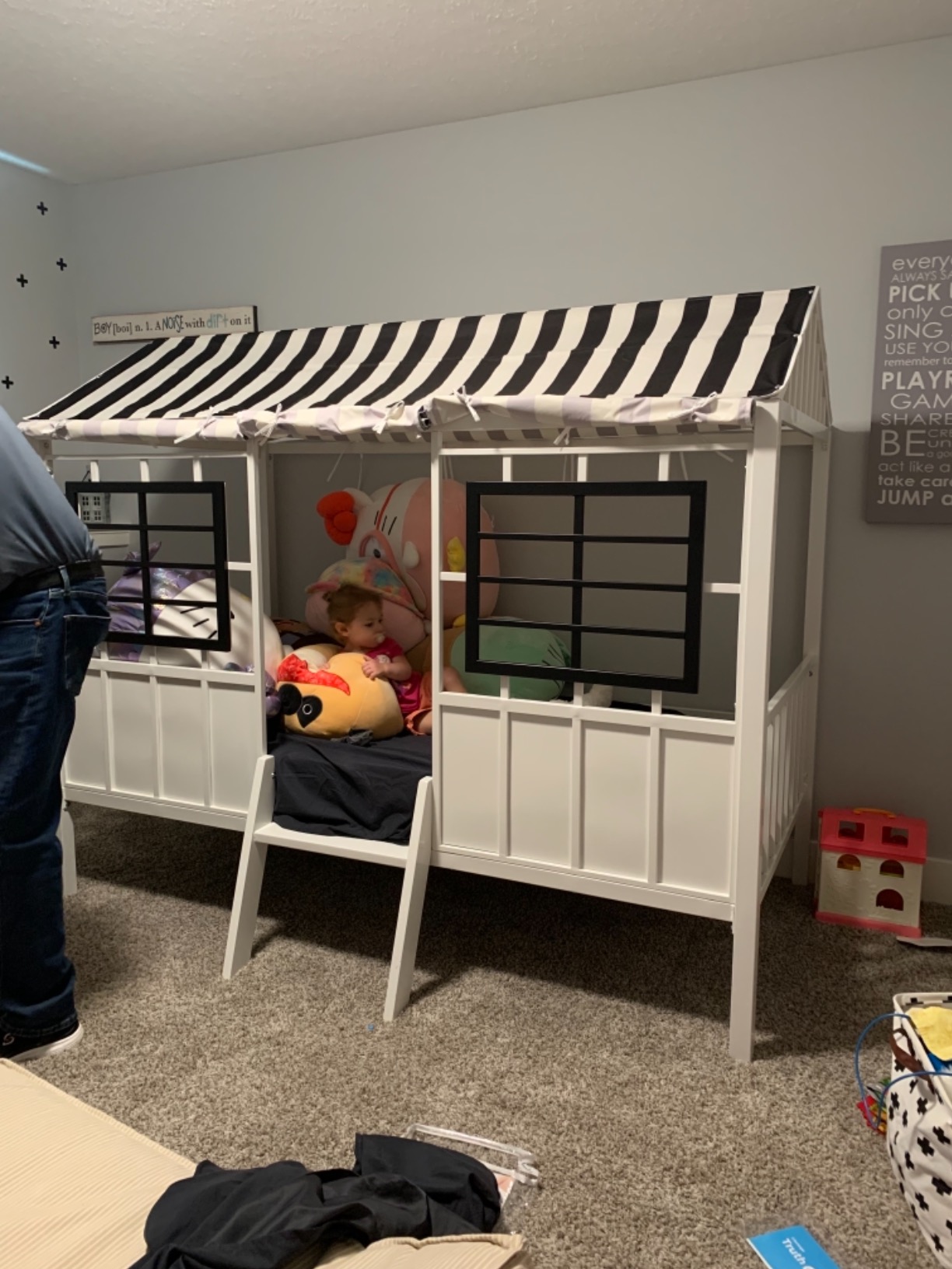 【Furniture】Rowan Valley Forest Loft Bed, Black/White, Twin