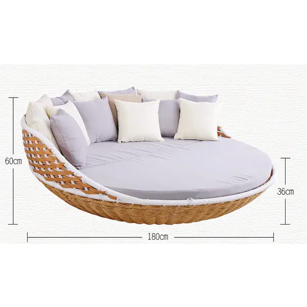 【Furniture】Outdoor rattan hammock round swing rattan chair bird's nest cradle