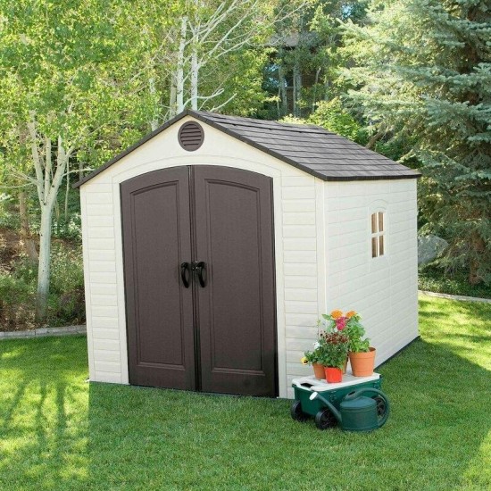 8 Ft. W x 10 Ft. D Plastic Traditional Storage Shed