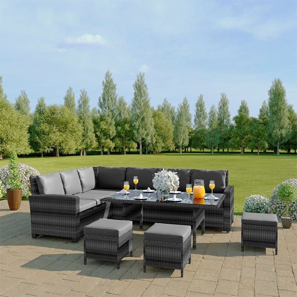 Outdoor patio furniture rattan 8 seat set