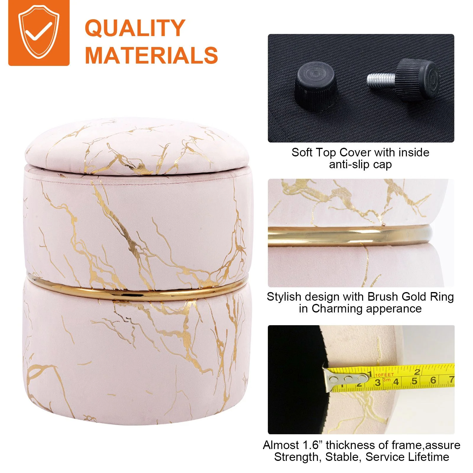 【Furniture】Lilly-Eve Upholstered Storage Ottoman