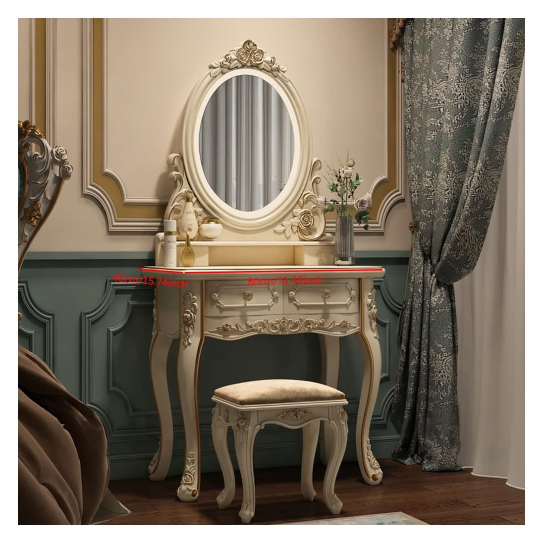 【Furniture】Vanity for Bedroom Dresser Set with Mirror Bedroom Makeup Table Multifunctional Fashion Dresser
