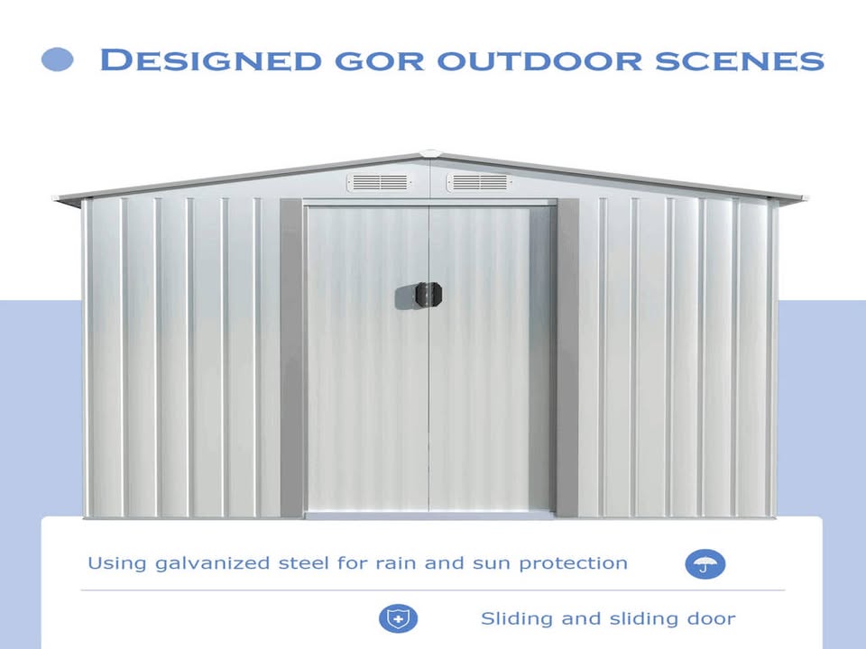 LimitedTimeOffer.8X10FT Outdoor Metal Storage Shed w F
