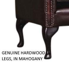 Chesterfield Genuine Antique Leather Queen Anne Chair (3 Colour Options) (Green)