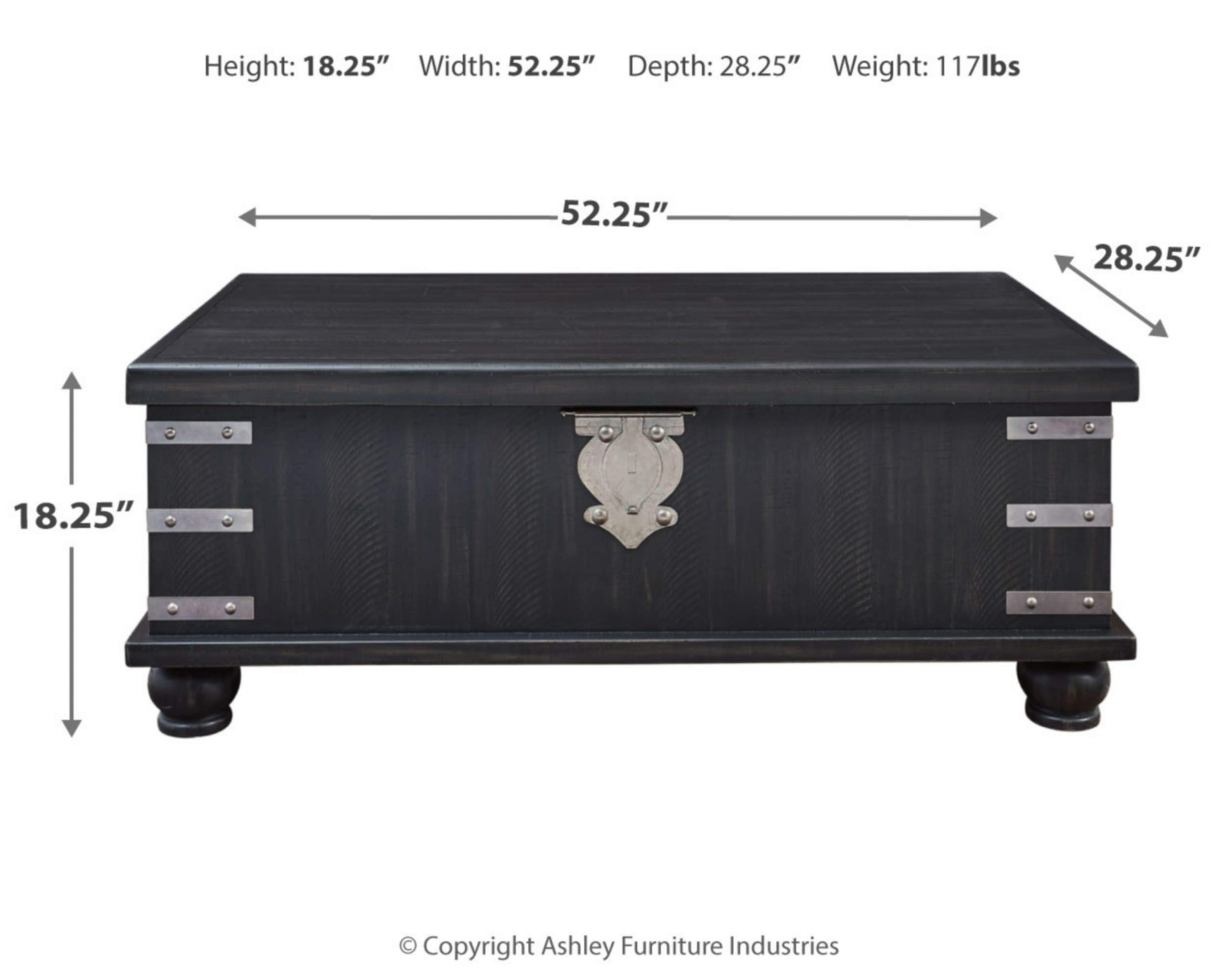 【Furniture】Delmar Modern Farmhouse Lift Top Coffee Tables, Black