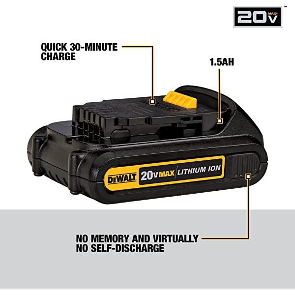 DEWALT 20V Max Cordless Drill Combo Kit, 2-Tool (DCK240C2),Yellow/Black Drill Driver/Impact Combo Kit 20V Combo Kit
