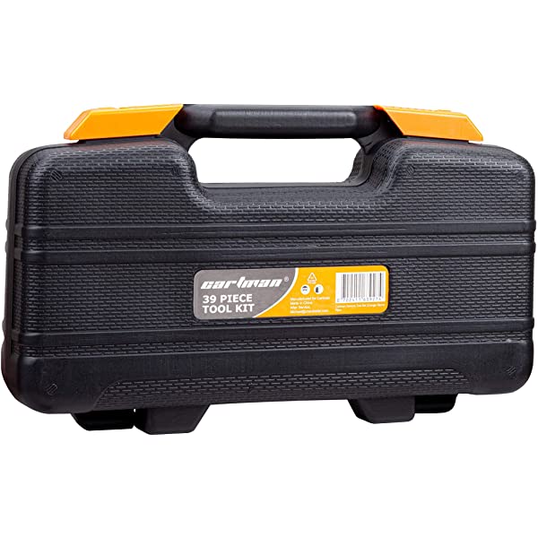 CARTMAN Orange 39-Piece Tool Set - General Household Hand Tool Kit with Plastic Toolbox Storage Case Orange 39pcs