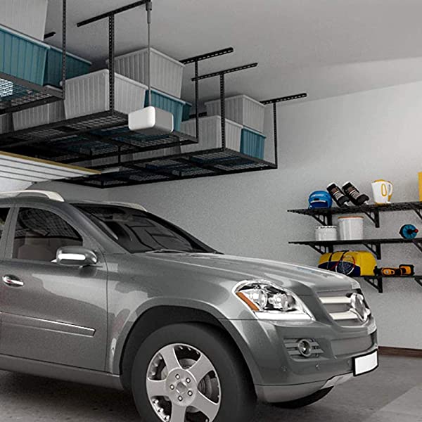 FLEXIMOUNTS 4x8 Overhead Garage Storage Rack Adjustable Ceiling Garage Rack Heavy Duty, 96