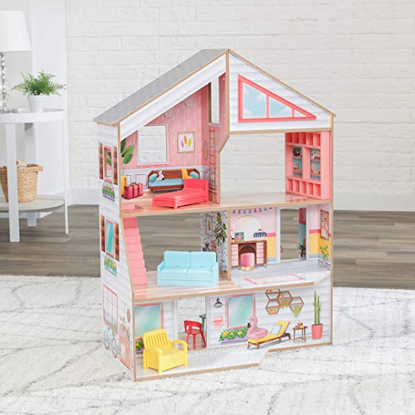 KidKraft Charlie Dollhouse with 10-Piece Accessory Set, Gift for Ages 3+