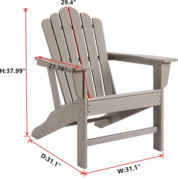 Ehomeline Classic Outdoor Adirondack Chairs with Connecting Plate Set of 3 for Garden Porch Patio Deck Backyard, Weather Resistant Accent Furniture, Blue