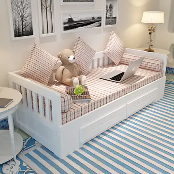 Solid wood sofa bed living room foldable multi-functional sitting-bed single 1.2m small apartment 1.5 double 1.8m