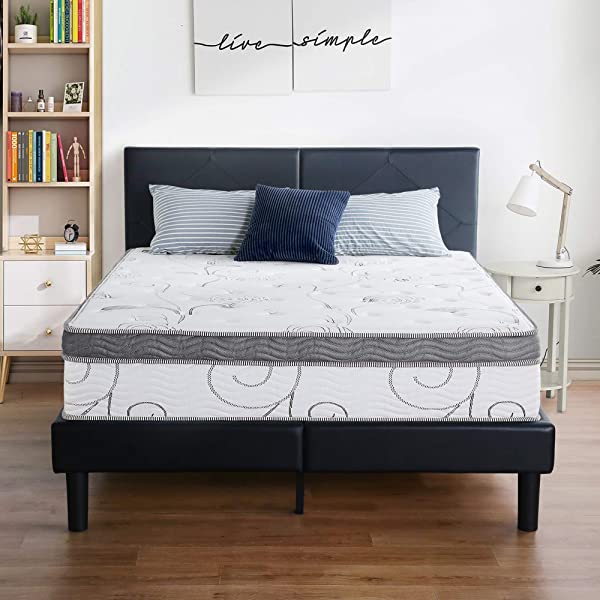 Olee Sleep 13 inch Galaxy Hybrid Gel Infused Memory Foam and Pocket Spring Mattress (Full), White 13 Inch Full