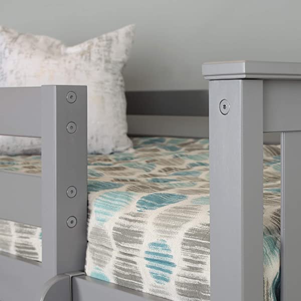 Max & Lily Twin Low Loft Bed with Staircase, White White Low Loft + Staircase Bed
