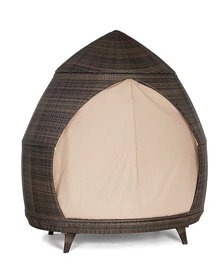 Vacation beach bed rattan bed terrace sun bed outdoor leisure birdcage sofa outdoor courtyard sun lounger