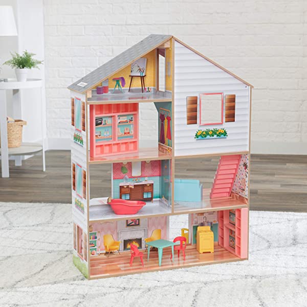 KidKraft Charlie Dollhouse with 10-Piece Accessory Set, Gift for Ages 3+