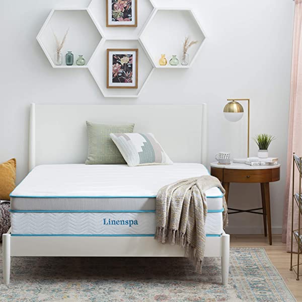 Linenspa 8 Inch Memory Foam and Innerspring Hybrid Medium-Firm Mattress -Full Mattress Full 8 Inch Mattress Only