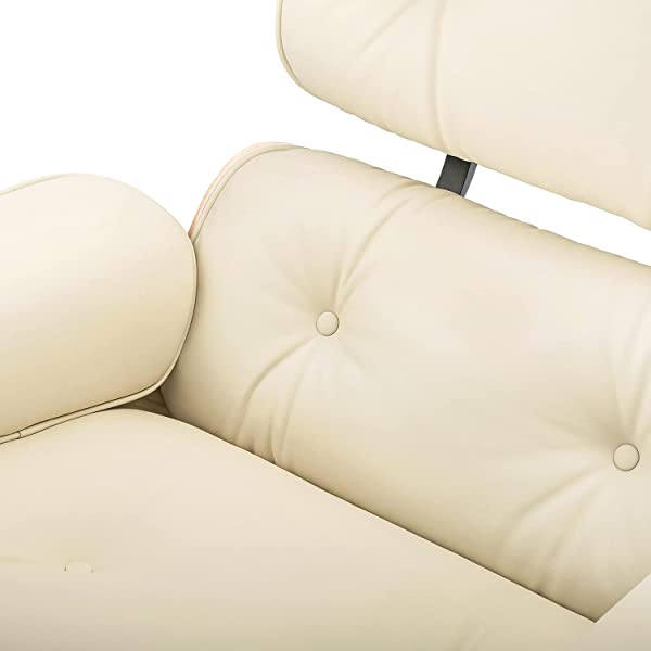 Mid Century Lounge Chair and Ottoman, Modern Chair Classic Design, Top Grain Leather Palisander Wood, Heavy Duty Base Support for Living Room, Study, Lounge, Office (Nomal, Style1-1) Nomal Style1-1