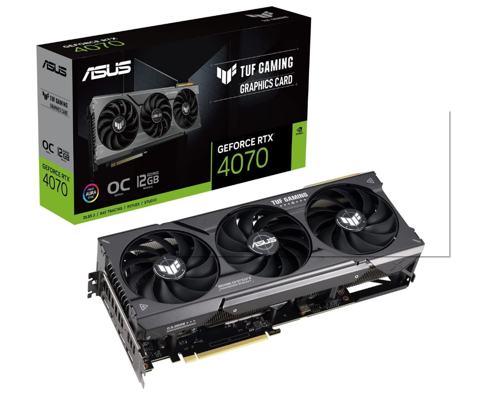 ASUS TUF Gaming GeForce RTX 4070 OC Edition Gaming Graphics Card (PCIe 4.0, 12GB GDDR6X, DLSS 3, HDMI 2.1a, DisplayPort 1.4a)