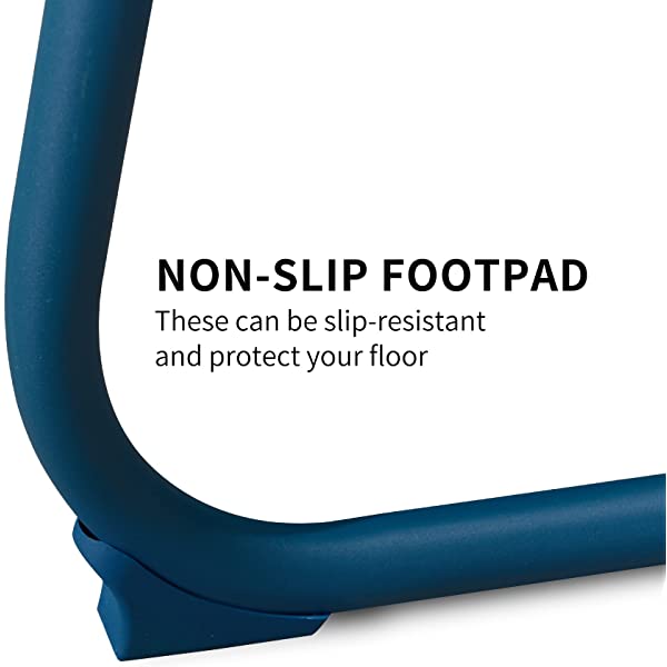 PURPLE LEAF Outdoor Patio Bistro Set, 3 Pieces Retro Porch Furniture Set 2 C-Spring Metal Outdoor Chairs and Round Side Table, Blue